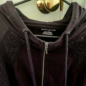 DKNY Jeans Brand Zip-Up Hoodie